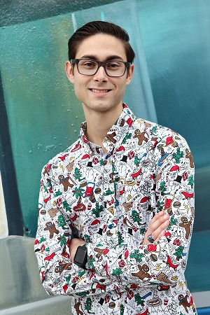 Picture of me in a funny Christmas shirt at the Wynwood Walls in Miami